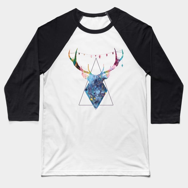 Geometric deer Baseball T-Shirt by secondskin